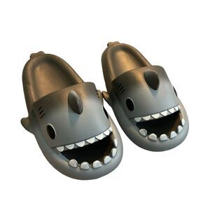Shark Cloud Slide Slipper Sandals Charcoal Gray Summer Novelty Open Toe 40/41